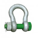Green Pin Bow Shackle with safety bolt 1t